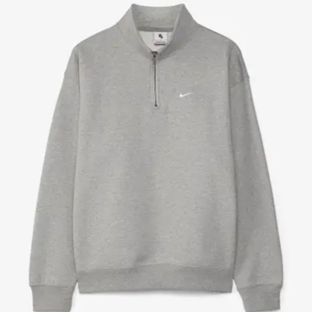 Nike Solo Swoosh 1/4-Zip Sweatshirt Men's Large Top Gray DQ5209-063